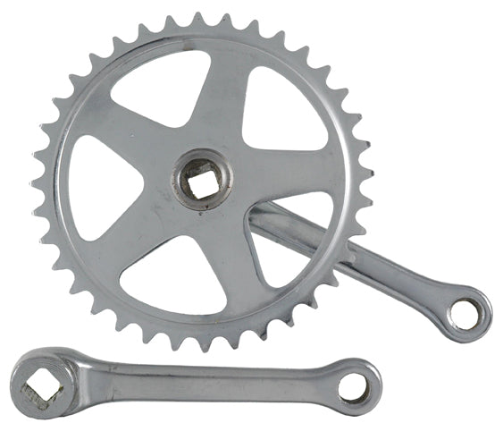 Vintage crankset 36t. cotterless 130mm 1/8 silver