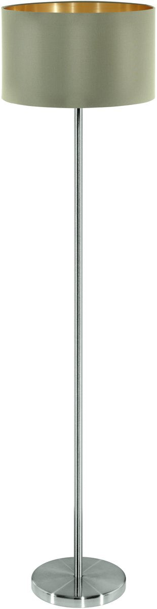 Eglo maserlo vloerlamp - e27 - 151 cm - stof - grijs taupe goud