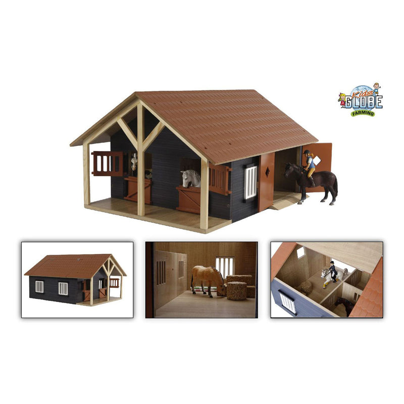 Load image into Gallery viewer, Kids globe paardenstal met 2 boxen en berging, 1:24
