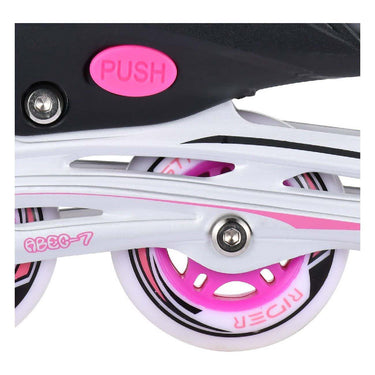 Street rider inlineskates junior aluminium roze grijs mt 29-32
