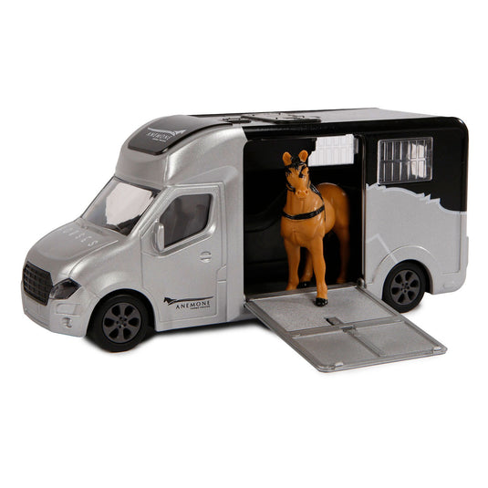 Kids globe die-cast paardentruck met licht en geluid grijs