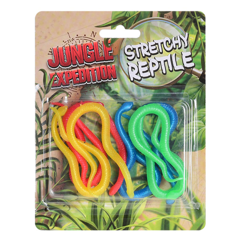 Load image into Gallery viewer, Jungle expedition stretch reptielen 10cm 6 stuks op kaart
