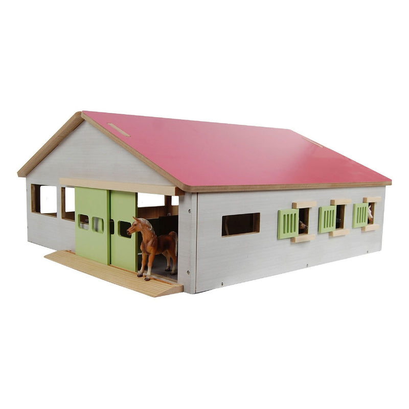 Load image into Gallery viewer, Kids globe paardenstal met 3 boxen + binnenbak 1:32
