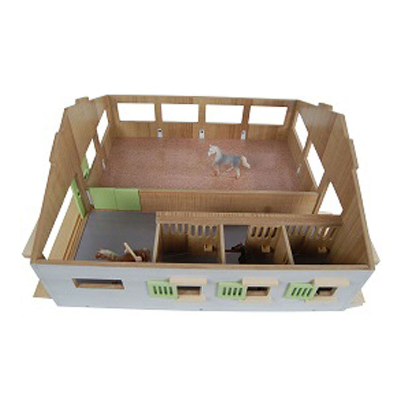 Load image into Gallery viewer, Kids globe paardenstal met 3 boxen + binnenbak 1:32
