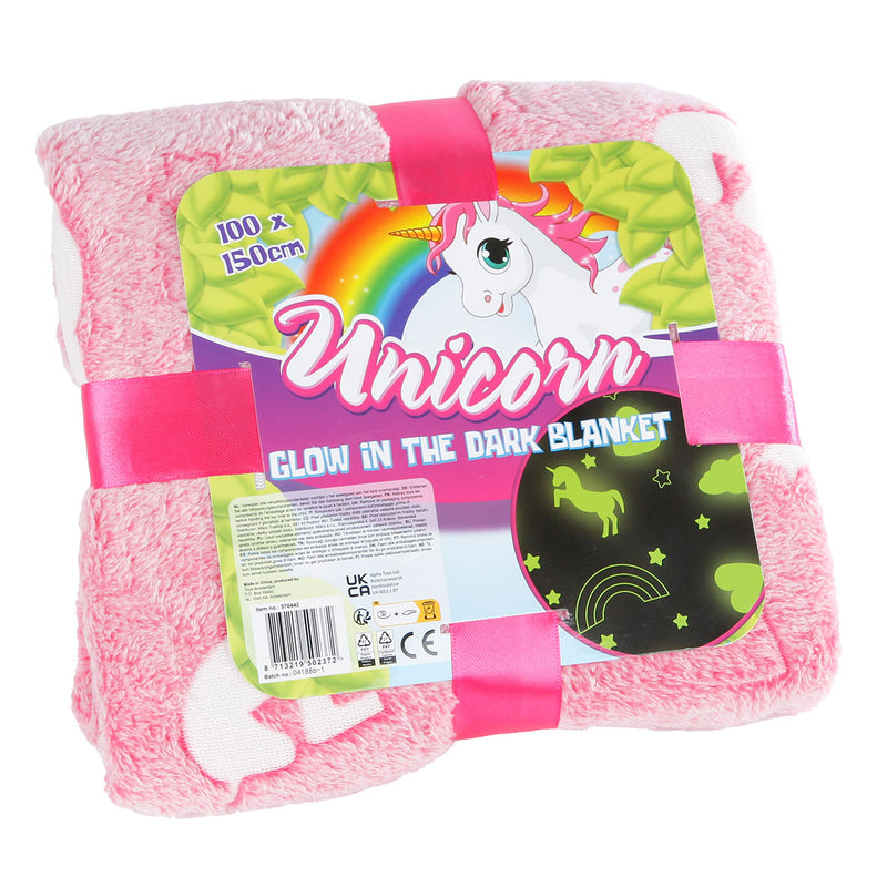 Load image into Gallery viewer, Glow in the dark deken unicorn, 100x150cm
