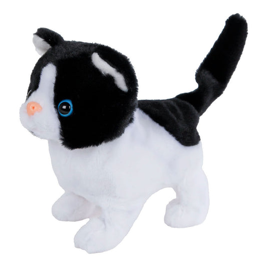 Take me home interactieve looppoes zwart wit, 15,5cm