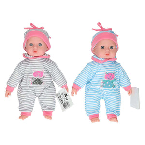 Van manen babypop meisjes 26 cm grijs roze