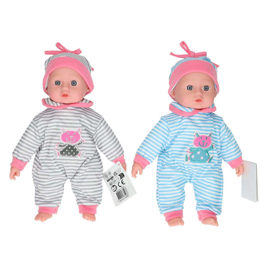 Van manen babypop meisjes 26 cm grijs roze
