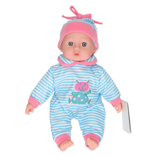 Van manen babypop meisjes 26 cm grijs roze