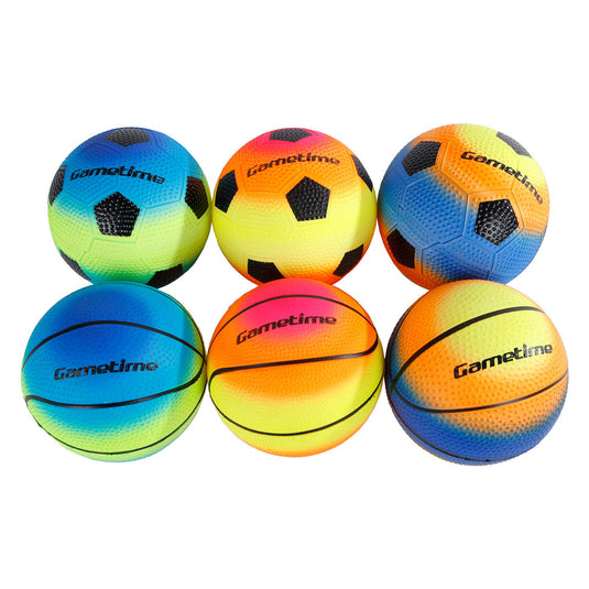 Kunststof voetbal basketbal in net