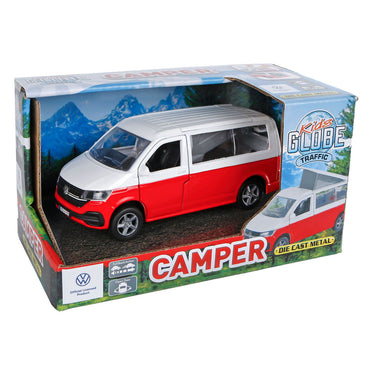 Kids globe vw transporter camper die cast pull back 13,5cm