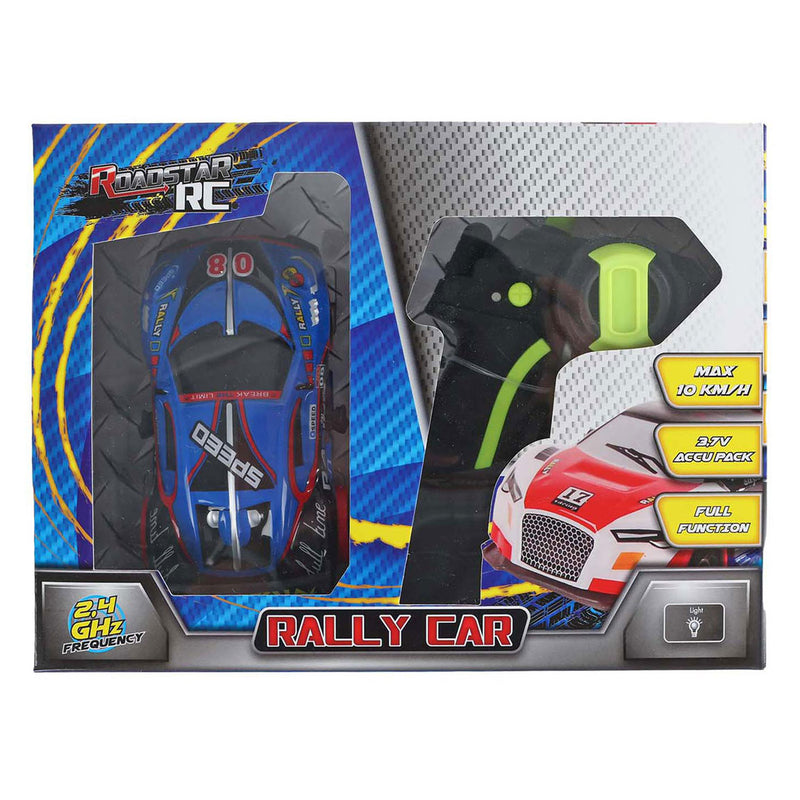 Load image into Gallery viewer, Van manen veenendaal bv roadstar rc bestuurbare rally auto met licht 2.4ghz blauw, 13cm
