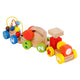 Houten trein met activiteiten wagons, 3dlg.