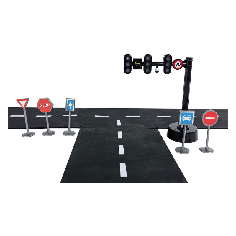 Load image into Gallery viewer, Kids globe verkeerslicht met 3 lichten en 5 verkeersborden
