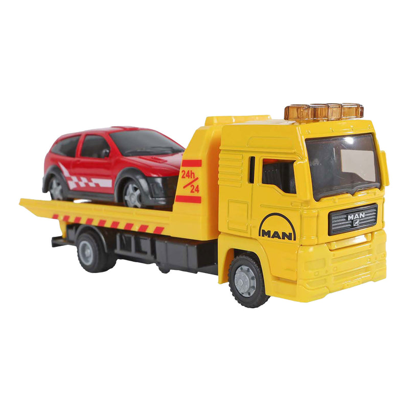 Load image into Gallery viewer, Kids globe man vrachtwagen bergingswagen met auto, 19cm
