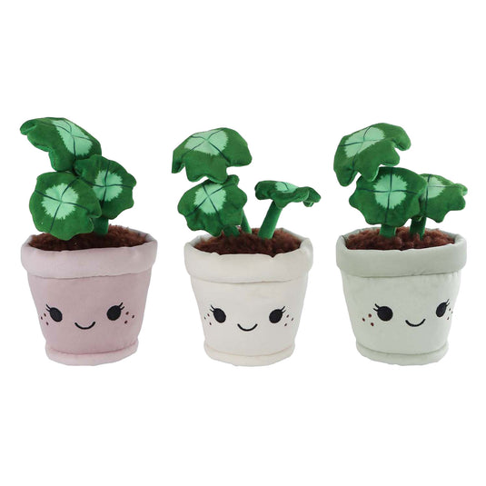 Take me home knuffel plant pluche - klavertje, 19cm