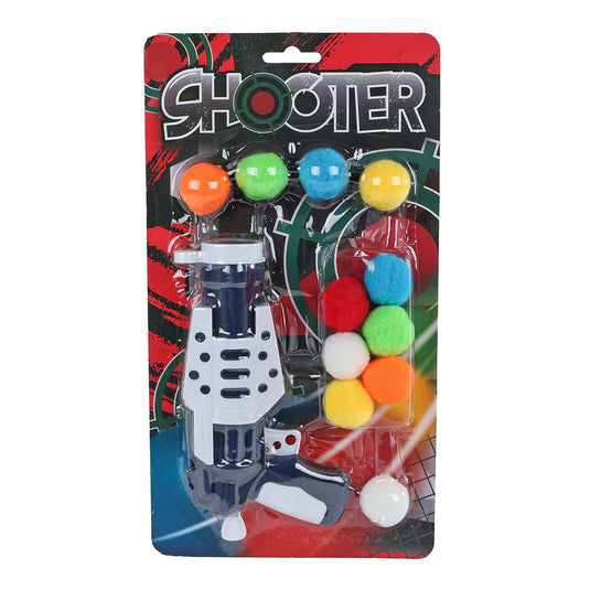 Pistool met 11 zachte balletjes 17,5cm