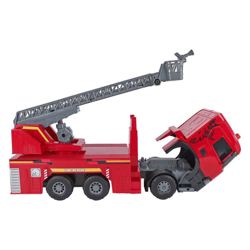 Load image into Gallery viewer, 2-play scania vrachtwagen brandweerwagen frictie met licht en geluid
