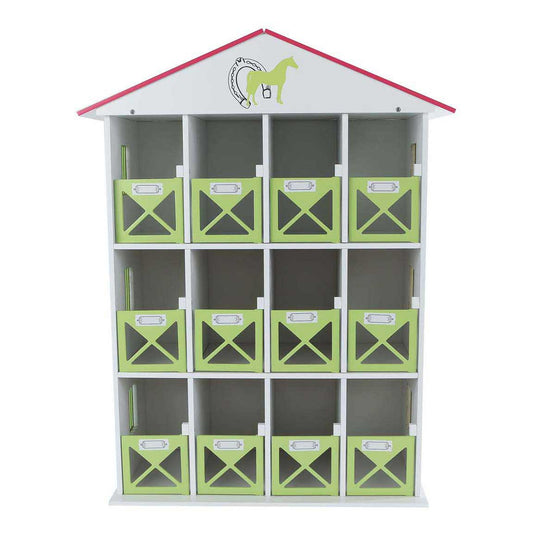 Kids globe paarden opbergbox met 12 boxen