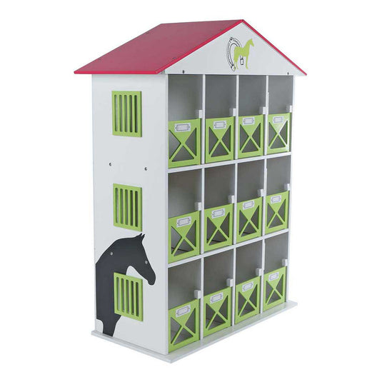 Kids globe paardenstal hotel met 12 boxen 1:24 19x41x53cm
