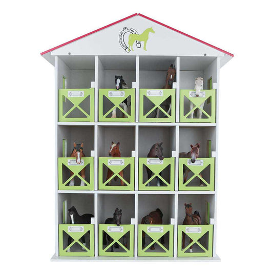 Kids globe paardenstal hotel met 12 boxen 1:24 19x41x53cm
