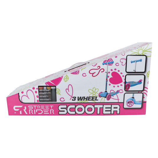 Street rider 3-wiel step met verstelbaar stuur abec 7 roze