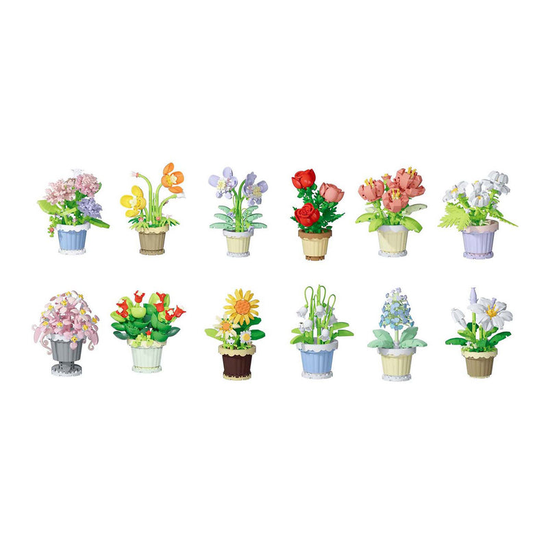 Load image into Gallery viewer, Van manen bloemen bouwset plant in pot - bouwstenen speelgoed 365dlg.
