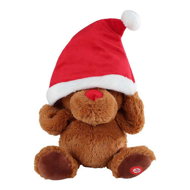 Take me home dansend rendier met kerstmuts en muziek