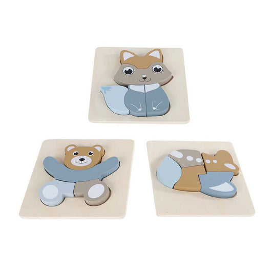 Big tree puzzel hout dieren fsc, 5st.