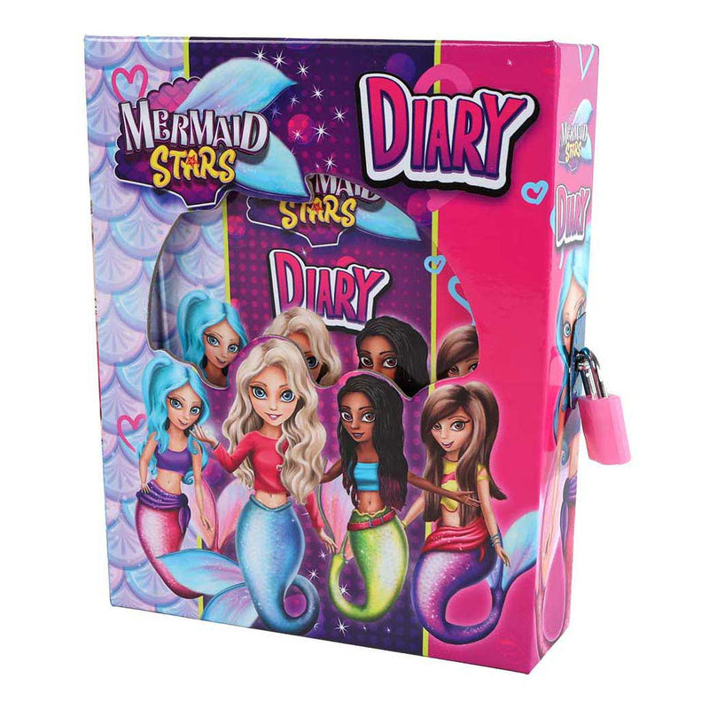 Load image into Gallery viewer, Mermaid stars dagboek met bewaardoos en slotje

