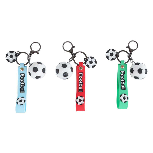 Voetbal sleutelhanger met koord en clip