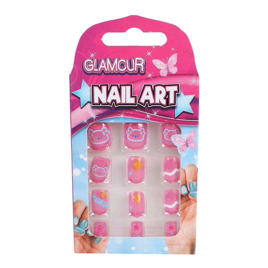 Glamour kunstnageltjes 12stuks 3ass 10cm