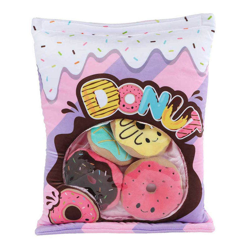 Load image into Gallery viewer, Fluffy menu pluche met 4 donuts - 40cm
