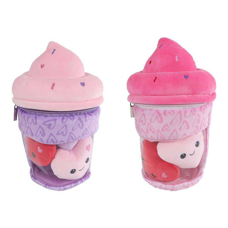 Load image into Gallery viewer, Van manen fluffy menu pluche ijsje met 3 hartjes - 25cm
