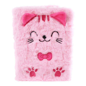 Glamour fluffy kat notitieboek a5 roze - 80pag.