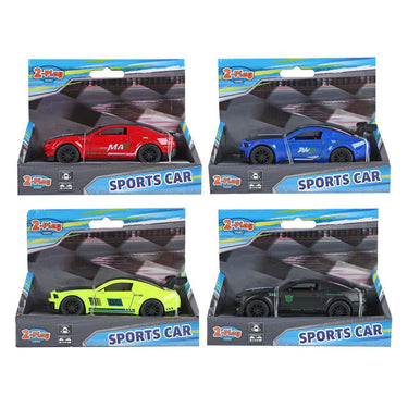 2-play sportauto die cast pull back 11,5cm 4 assorti