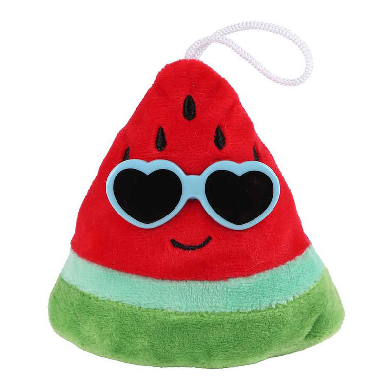 Load image into Gallery viewer, Fluffy menu fruit pluche met zonnebril 4ass 6cm
