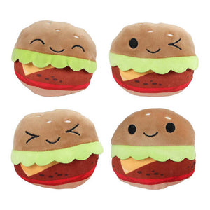Fluffy menu zak met 4 hamburgers pluche - 40cm