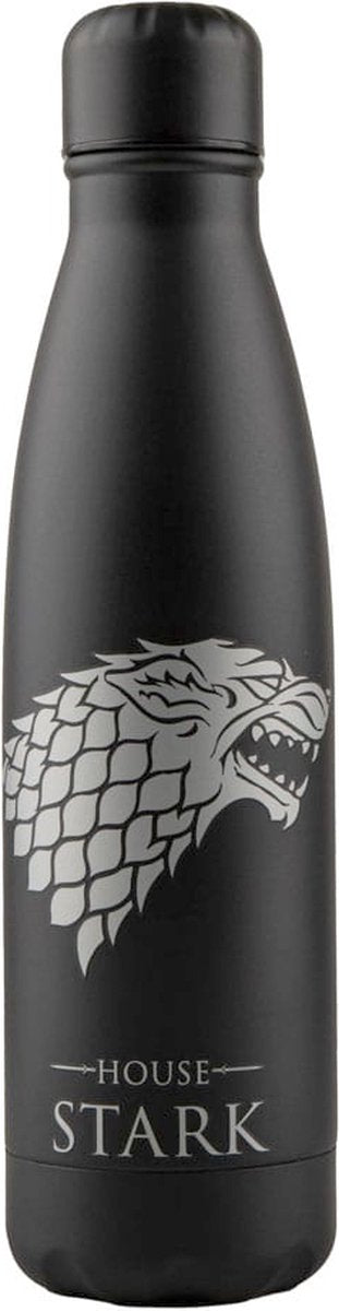 Cinereplicas game of thrones - game of thrones thermo house stark waterfles - zwart