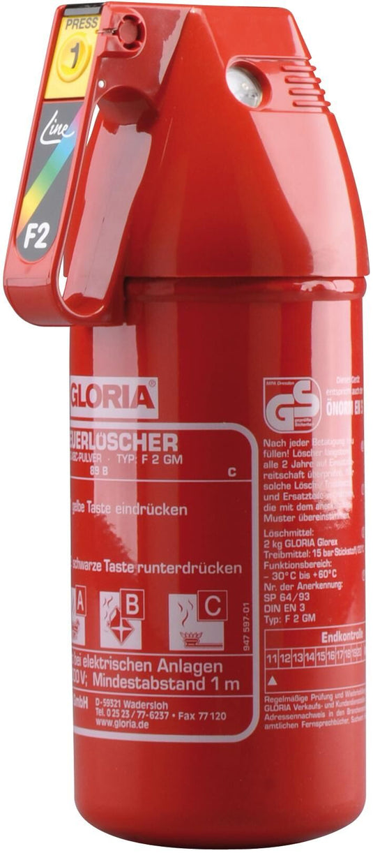 Gloria brandblusser easyline fire extinguisher f2gm 2k