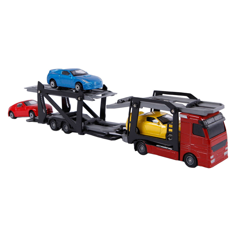 Load image into Gallery viewer, 2-play die cast plastic autotranspor ter met 3
