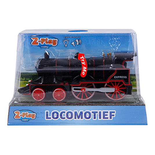 2-play die-cast locomotief met licht en geluid, 14cm