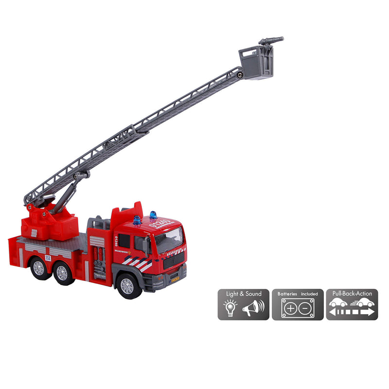 Load image into Gallery viewer, Kids globe die-cast brandweer ladderwagen nl, 16cm
