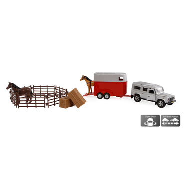 Kids globe land rover met paardentrailer