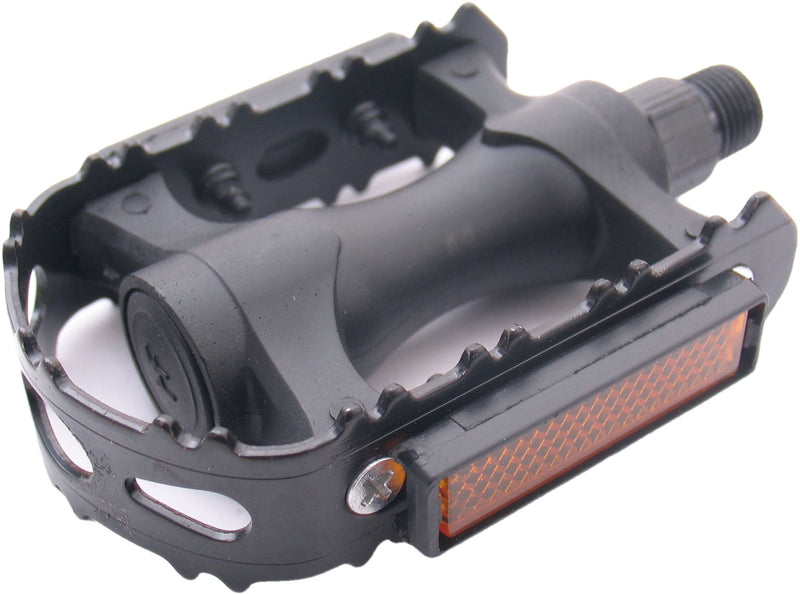 Load image into Gallery viewer, Edge Pedaalset MTB kunststof met ijzeren rand zwart
