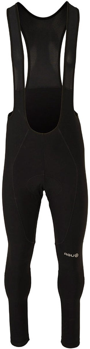 Agu essential - bibtight - fietsbroek met zeem - heren - zwart - m - mesh bretels - reflecterende details - siliconen gripper m