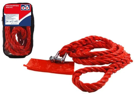 Ad abschleppseil tow ropes 4000kg m schaekel, in bags