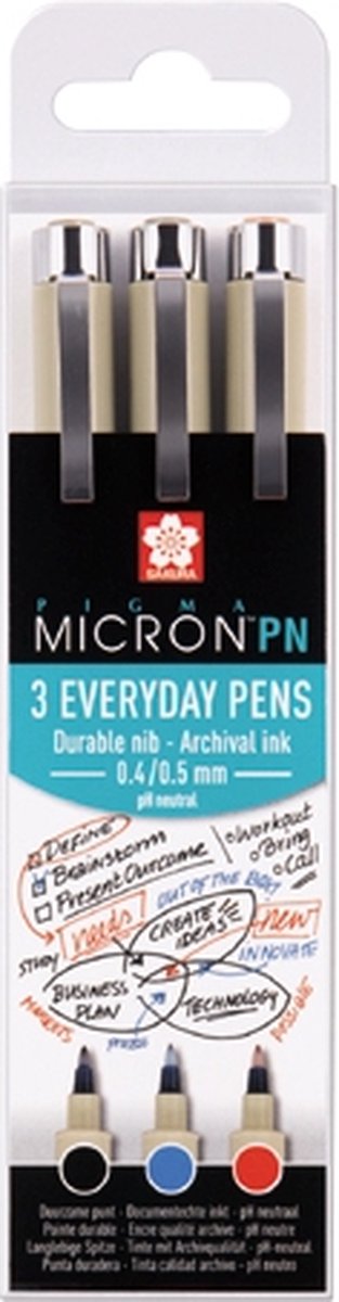 Sakura pigma micron pn office-set 3 kleuren