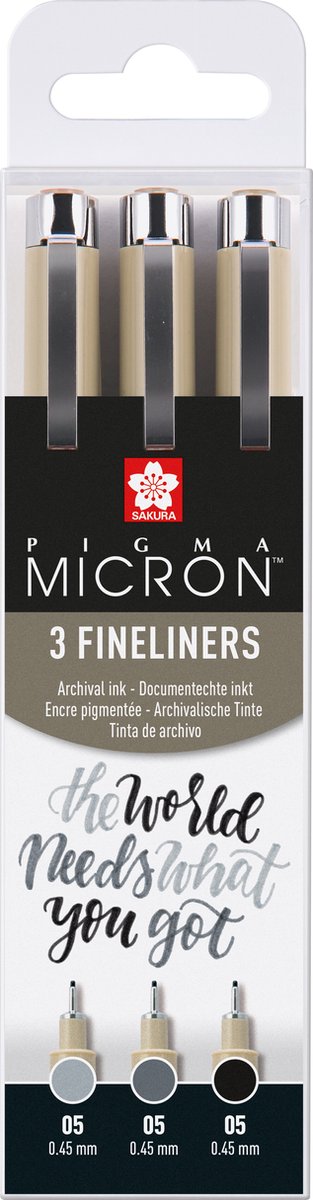 Load image into Gallery viewer, Sakura pigma micron 05 fineliner set | 3 pennen, zwart grijs
