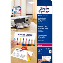 Visitekaartjes avery zweckform wit